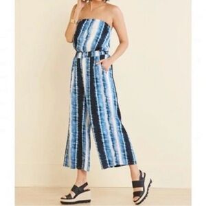 Blue Striped Jumpsuit Peyton Jensen nwt‎ med